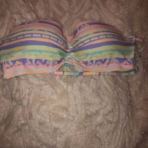 Watercolor Bandeau Bathing Suit Top